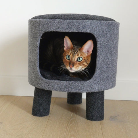 Catwalk Collection Charcoal Felt Stool