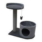 Charcoal Felt Cat House & Perch