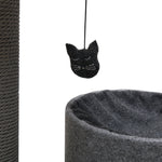 Charcoal Felt Cat House & Perch