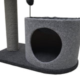 Charcoal Felt Cat House & Perch