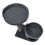 Charcoal Felt Cat House & Perch