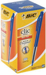 Bic Clic Blue Medium Ballpoint Pens - Box of 60