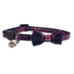 Cat Collar Navy & Red Tartan