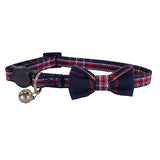 Cat Collar Navy & Red Tartan