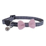 Cat Collar Designer Pink Bow Dogtooth