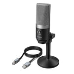 Fifine K670B Cardioid USB Condensor Microphone with Stand – Black