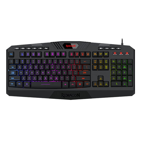 REDRAGON HARPE Membrane|RGB Backlit|12 Multimedia Keys|19 Non-Conflict Gaming Keyboard – Black