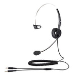 Calltel T400 Mono-Ear Headset – Noise-Cancelling Mic – Dual 3.5mm Jacks