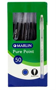 Marlin Pure Point Transparent Barrel Pen Blue Ink