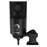 Fifine K669B Cardioid USB Condenser Microphone with Tripod – Black