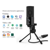 Fifine K669B Cardioid USB Condenser Microphone with Tripod – Black